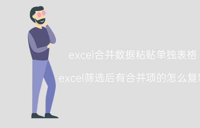 excel合并数据粘贴单独表格 excel筛选后有合并项的怎么复制？